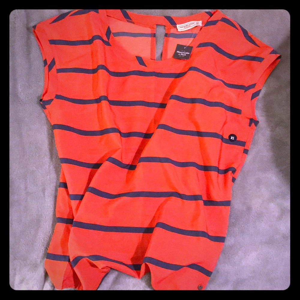 Red and blue striped A&F Top
